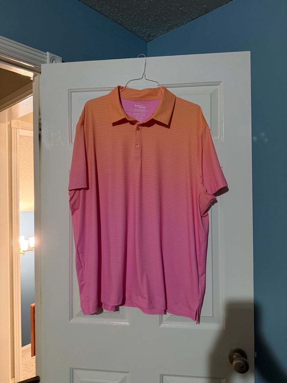 Birdie Bound Pink to Orange Ombre Polo Shirt
